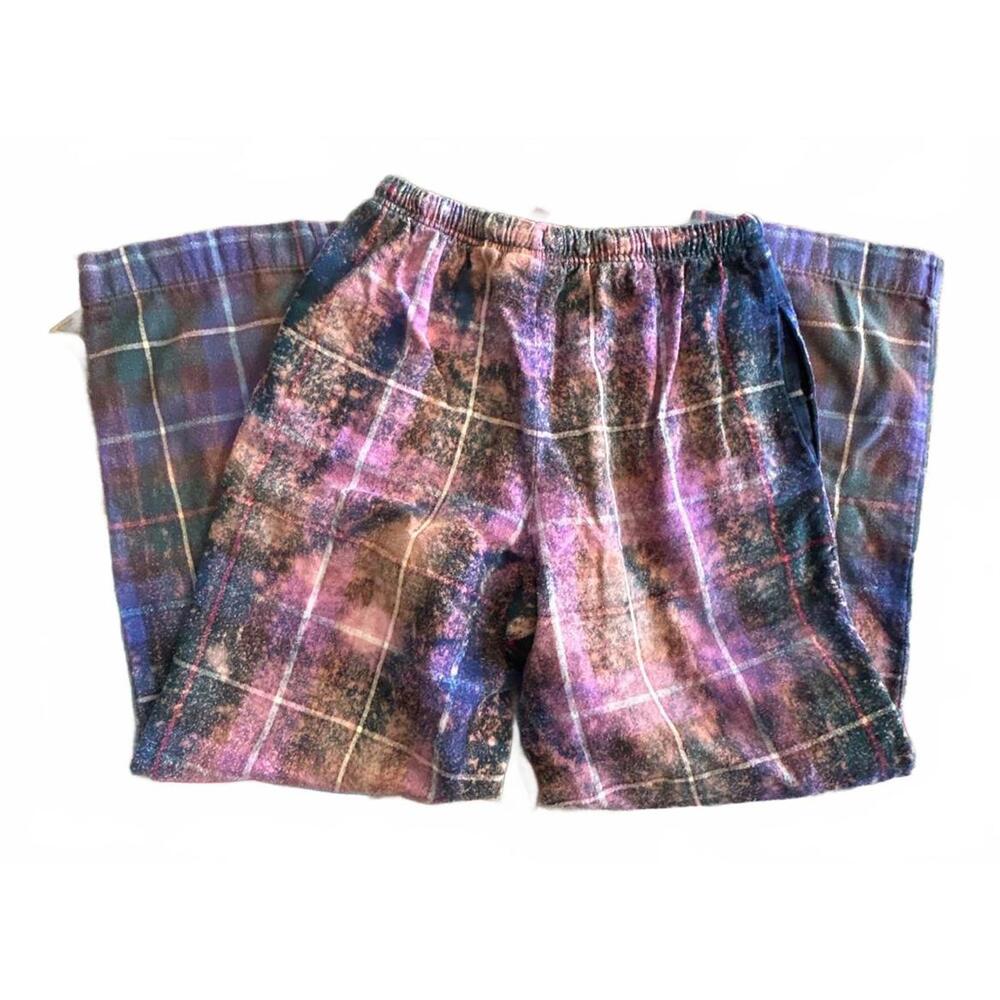 Upcylced Distressed Vintage Flannel Plaid Pants | Size XS | #OOAK - Picture 2 of 6